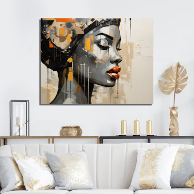 Minimalism Collage African Woman - African American Art Canvas Print