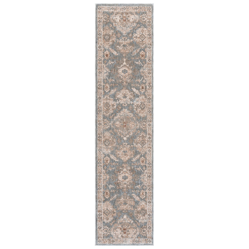 Tapis bleu / ivoire Lauren Ralph Lauren 1549, Tapis de couloir 2 pi 6 po x 8 pi