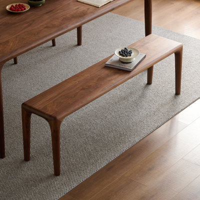 Banc simple en bois massif brun