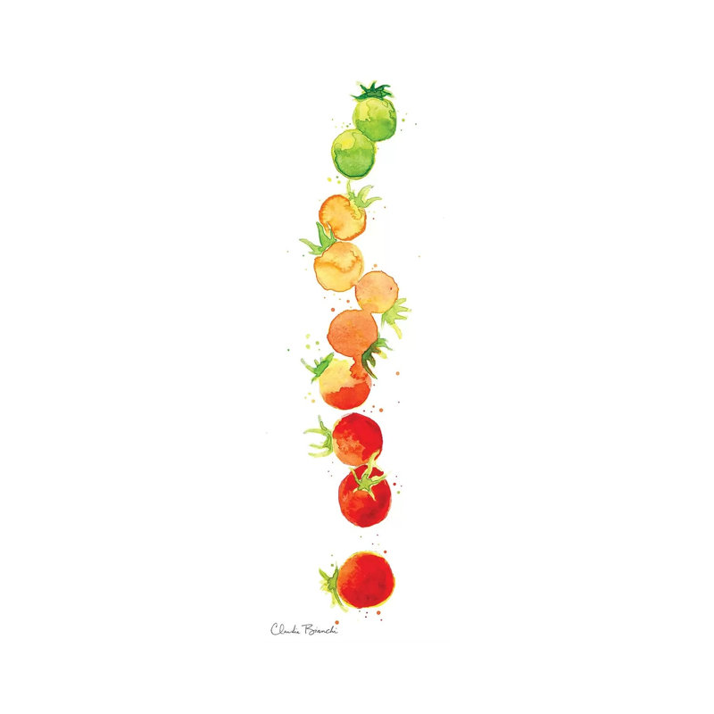 Tomato Ombre by Claudia Bianchi - Wrapped Canvas Panoramic Painting, 30.48 cm H x 91.44 cm W x 1.91 cm D