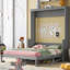 Grand lit escamotable avec tablette, gris