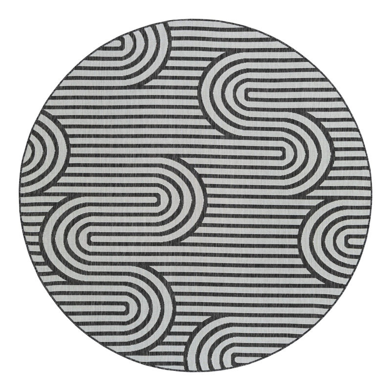 Geometric Indoor / Outdoor Rug, Round 7'10"