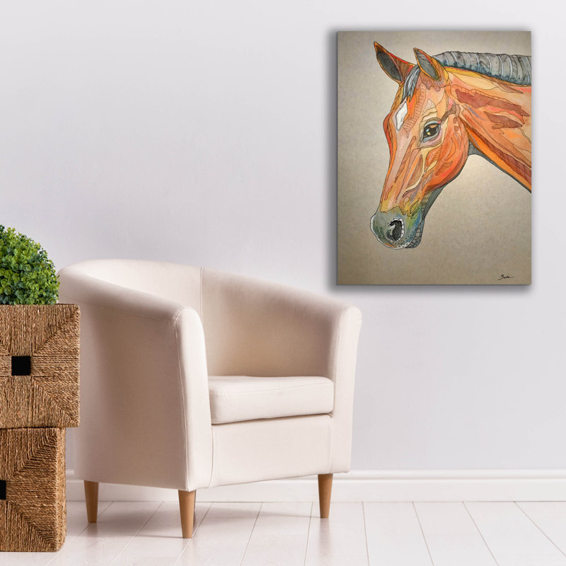  «Horse Head 2» par Bebe Keith, art mural sur toile, 26 po x 34 po, H 34 po x l 26 po