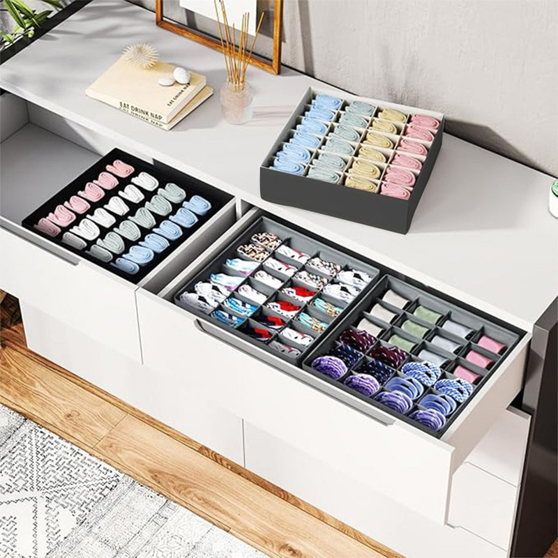 24 Grid Foldable Socks Drawer Storage