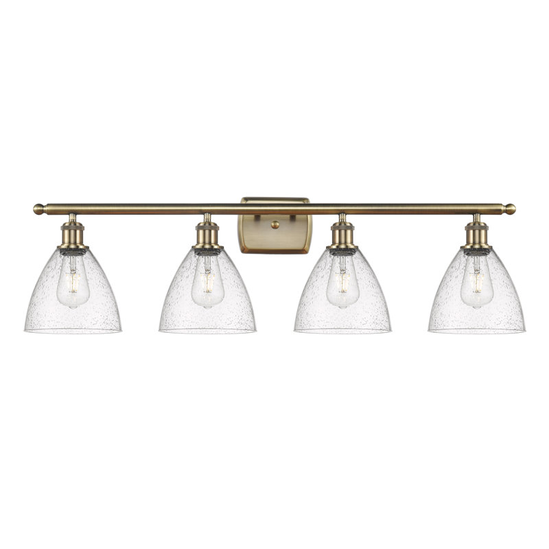 Éclairage pour meuble-lavabo 4 lumières Shauna, Laiton antique, Incandescente