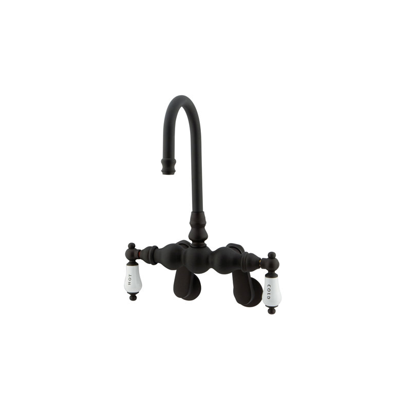 Hot Springs Double Handle Wall Mounted Clawfoot Tub Faucet, Oil Rubbed Bronze