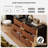 Contemporary Makeup Vanity with 6 Drawers & 360° Adjustable Tabletop Extension, Walnut-Gold Accent