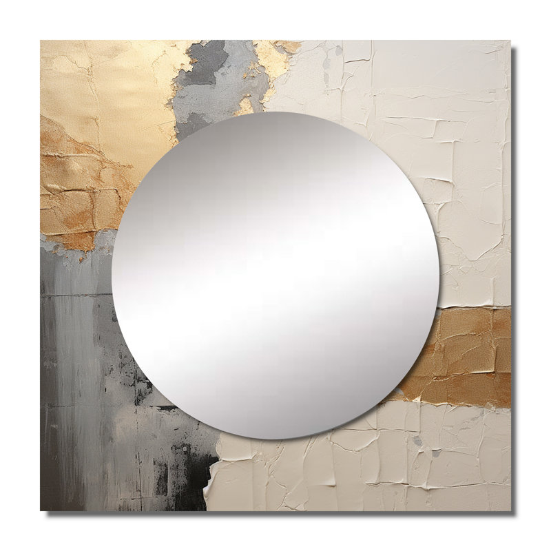 Aleisha - Art mural miroir carré abstrait pour salle de bain, 23 po x 23 po