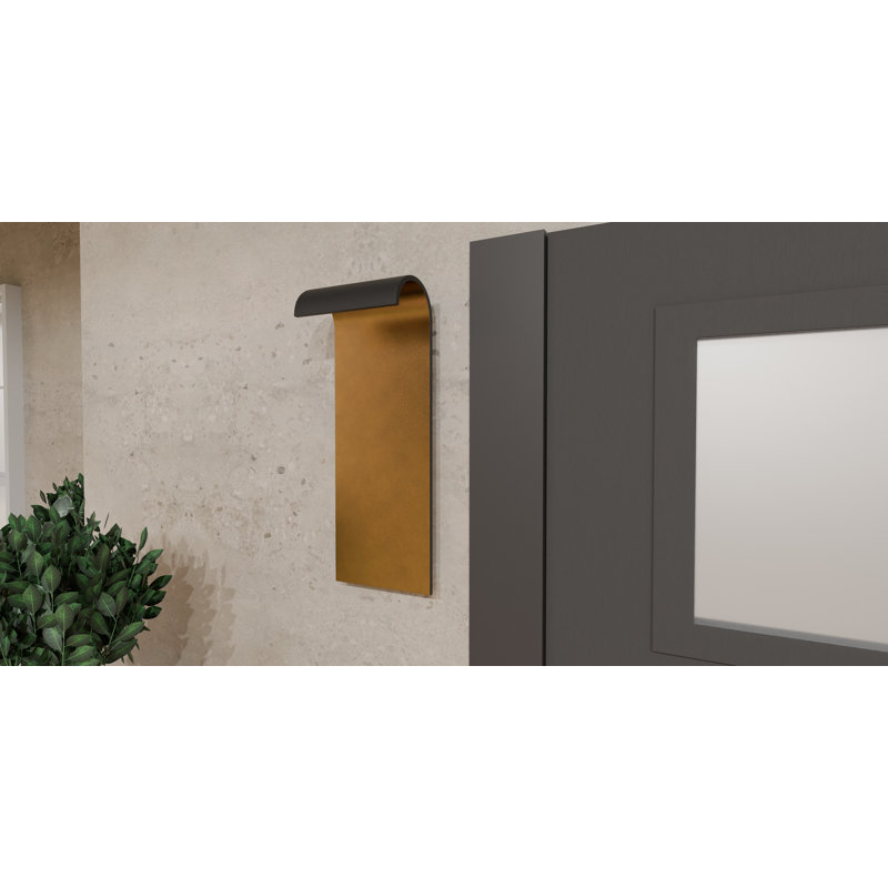 Jaraad Integrated LED Matte Black Outdoor Wall Lantern, 21" H x 8" W x 5.75" D