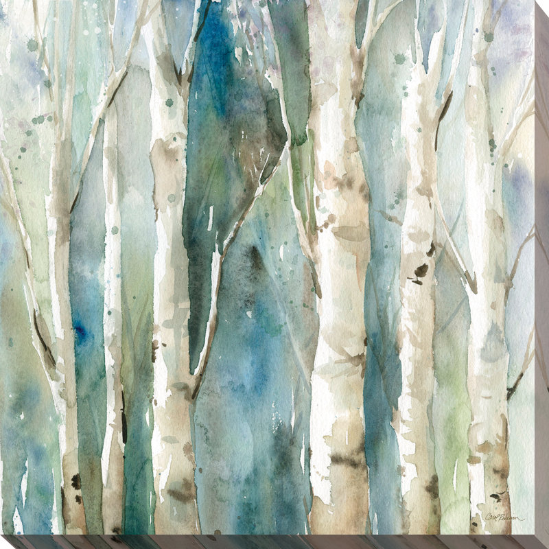 « river bouleau i », reproduction d’art sur toile tendue, H 18 po x l 18 po