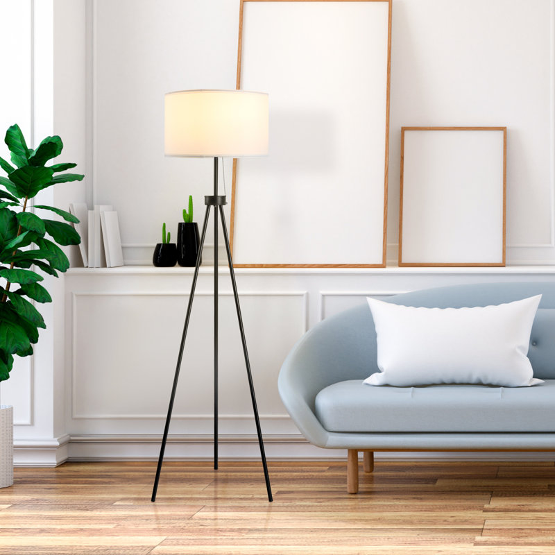 59.75" Tripod Floor Lamp with Pull Chain Standing