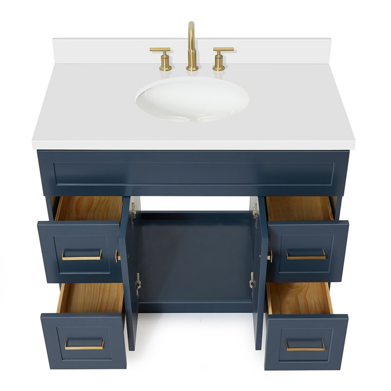 Ensemble de meuble-lavabo simple 43 po Abell, Bleu minuit