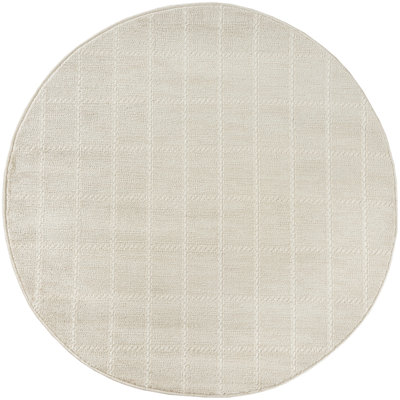 Tapis géométrique en polyester / ivoire tissé à la machine Avishek
