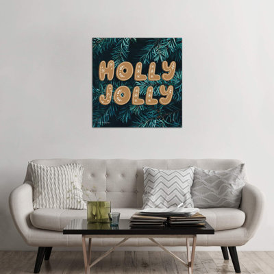 Gingerbread Holly Jolly by Seven Trees Design - Wrapped Canvas Print
