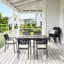 Chaise de patio empilable toutes saisons Fargo - Extérieur et intérieur - Fauteuils en rotin corde - Acier thermolaqué gris foncé avec coussins (ensemble de 2)-1554565626-1552631834