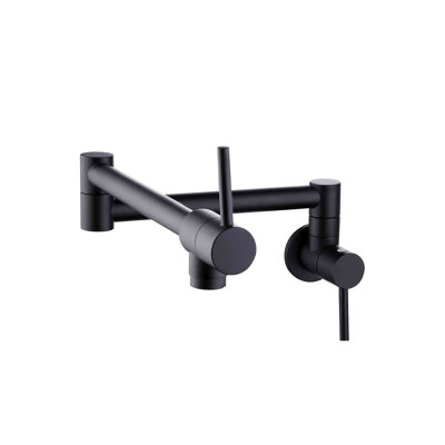 Modern Faucet Stylish Two-Handles Wall Mount with Single Hole Pot Filler