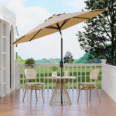 Parasol de patio 10 pi - 8 parasols de table robustes avec manivelle et inclinaison à bouton-poussoir