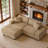 73.7" W L-Shaped Sectional Sofa 2-Piece Corduroy Oversized Modular Couch With Pillows & Reversible Chaise-1122254754