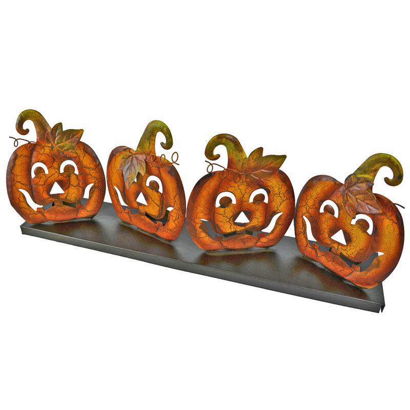 Plat en métal halloween citrouille