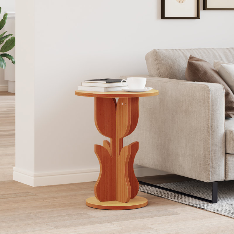 Side Table Solid Pine Wood, Wax Brown