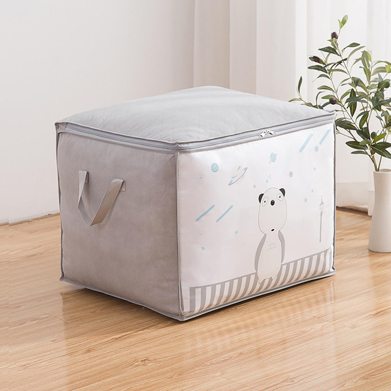 Sac de rangement pour courtepointe non tissé Sac de rangement pour garde-robe pliable, A