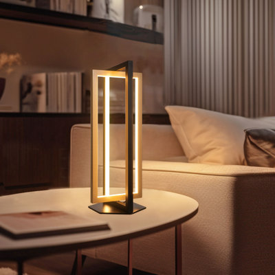 15.9'' Black Gold Novelty Dimmable Table Lamp