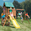 Altamont Wooden Swing Set with Slide, Swings and Climbing Wall