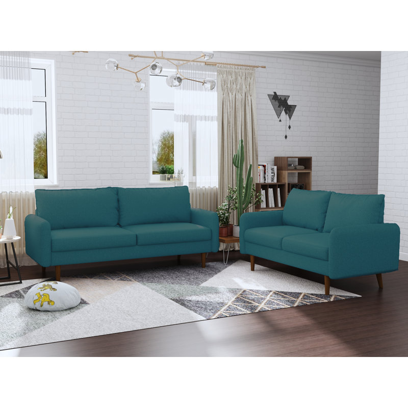 Bledian Upholstered 70'' Sofa, Teal Blue Polyester