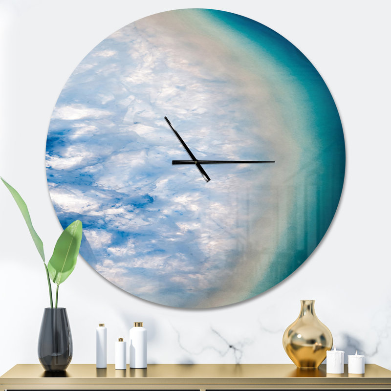 Agate, belles tranches colorées et texture - horloge murale moderne, Surdimensionné