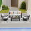 Un canapé trois places + deux chaises pivotantes + une table basse-Line2