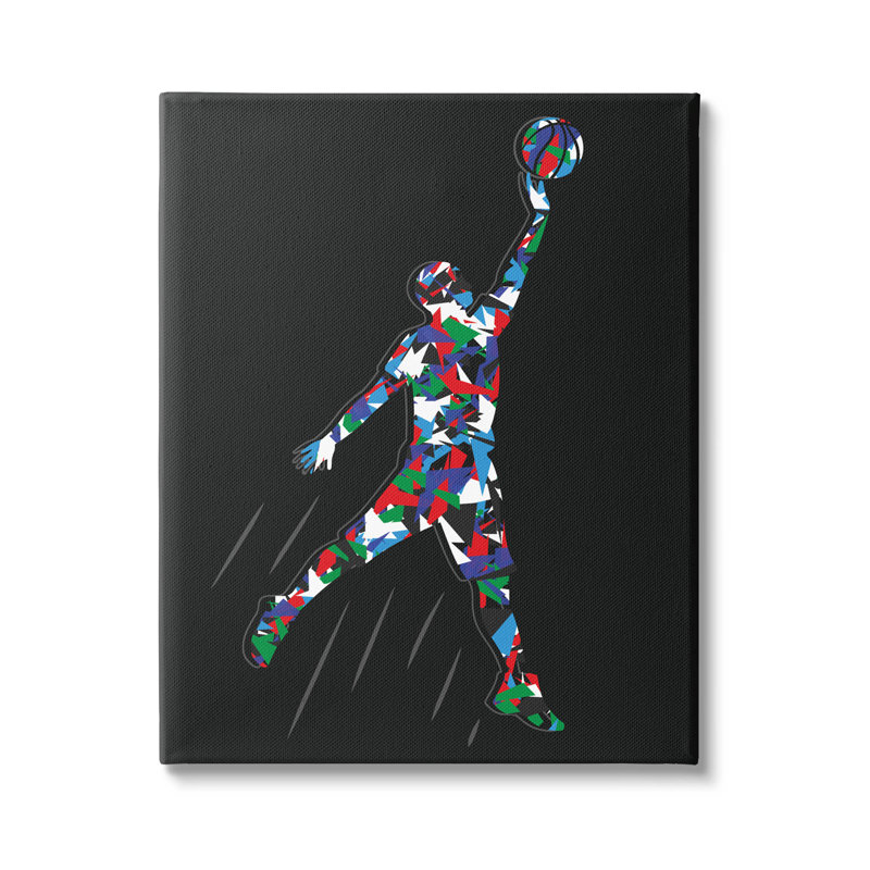 Art mural sur toile à motif abstrait de joueur de basketball par Arrolynn Weiderhold, H 30 po x l 24 po x P 1,5 po