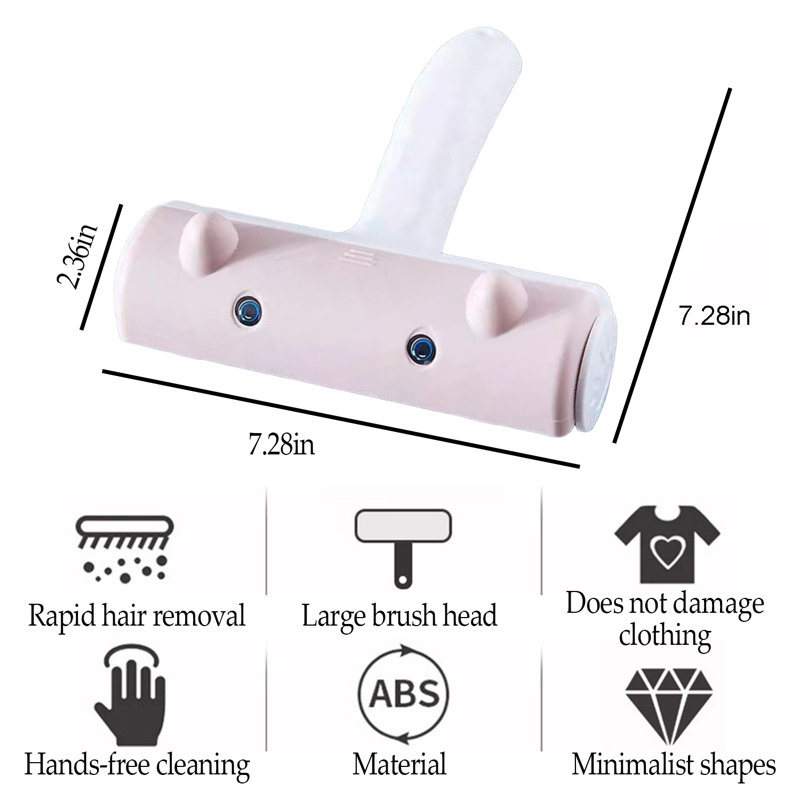 Roller Pet Hair Remover Reusable For Furniture, Pink
