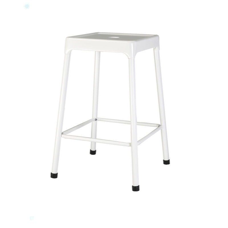 Tabouret de comptoir en métal thermolaqué blanc, ensemble de 2