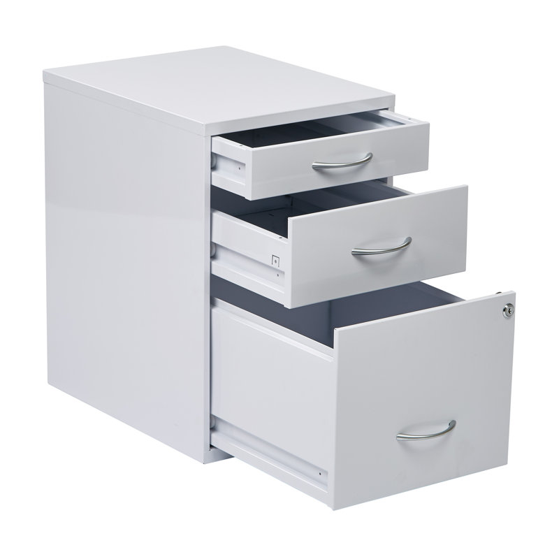 Camyiah 14.5'' Wide 3 -Drawer Steel File Cabinet, White