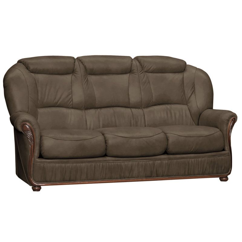 Kirwin 3 Seater Faux Leather Sofa, Darkgrey