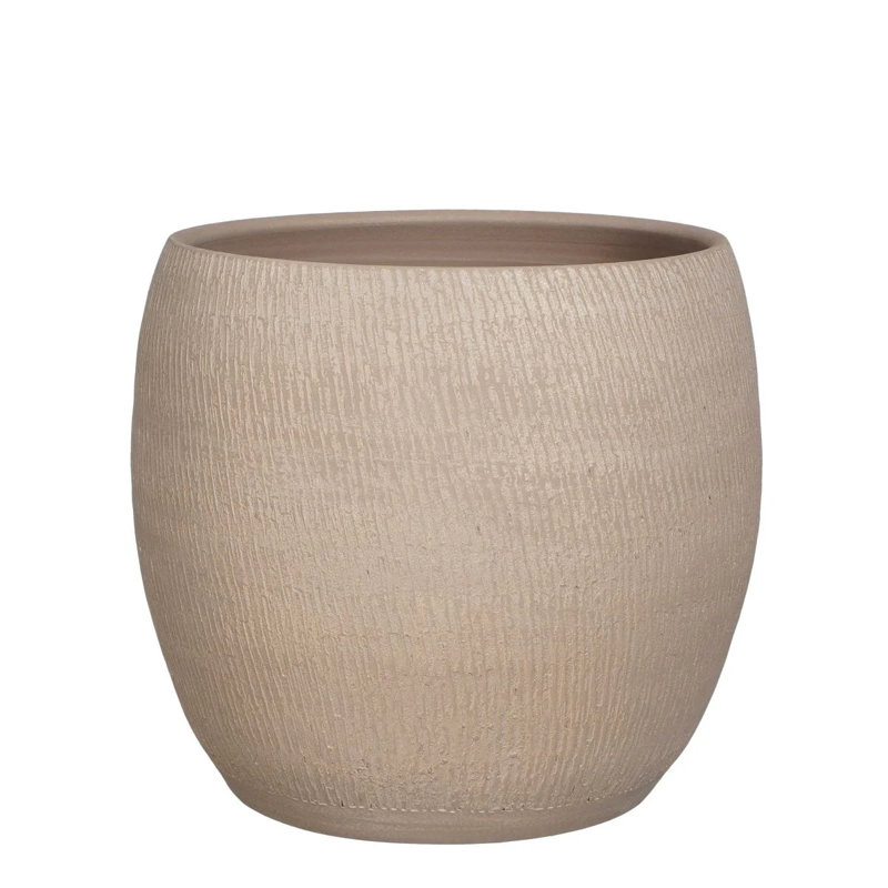 Canasia Ceramic Pot Planter, 31cm H x 33cm W x 33cm D, Taupe