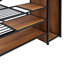 Lit superposé double en métal avec échelle de rangement latérale et garde-robe, noir-660679953