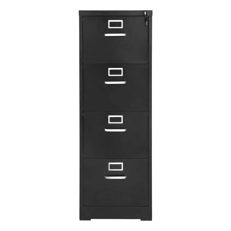 4 Drawer File Cabinet With Lock, Metal Vertical Filing Storage Cabinets For Home Office, Heavy-Duty Cabinet With Detachable Hanging Rod