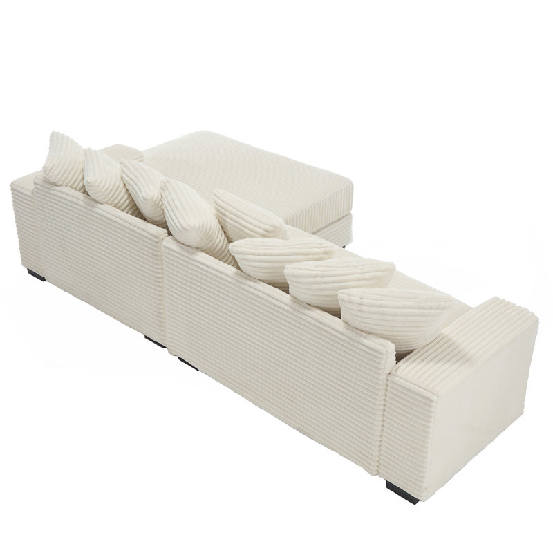 Couches surdimensionnées deux pièces, Orienté à gauche (vu de face), Beige