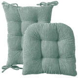 Velvet Rocking Chair Cushion 2 Piece Tufted Non Slip Set of Upper and Lower Cushions