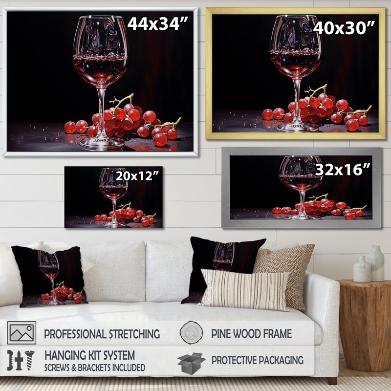 " Garnet Glimmer ", 30" H x 40" W x 1.5" D, White Single Picture Framed