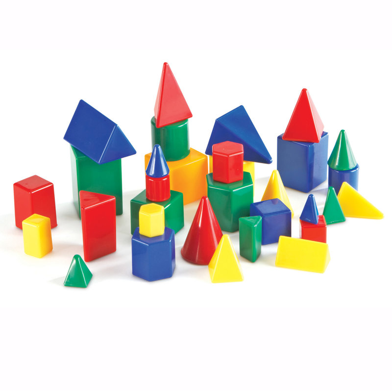 Colorful Plastic Mini GeoSolids Shapes Set for Kids