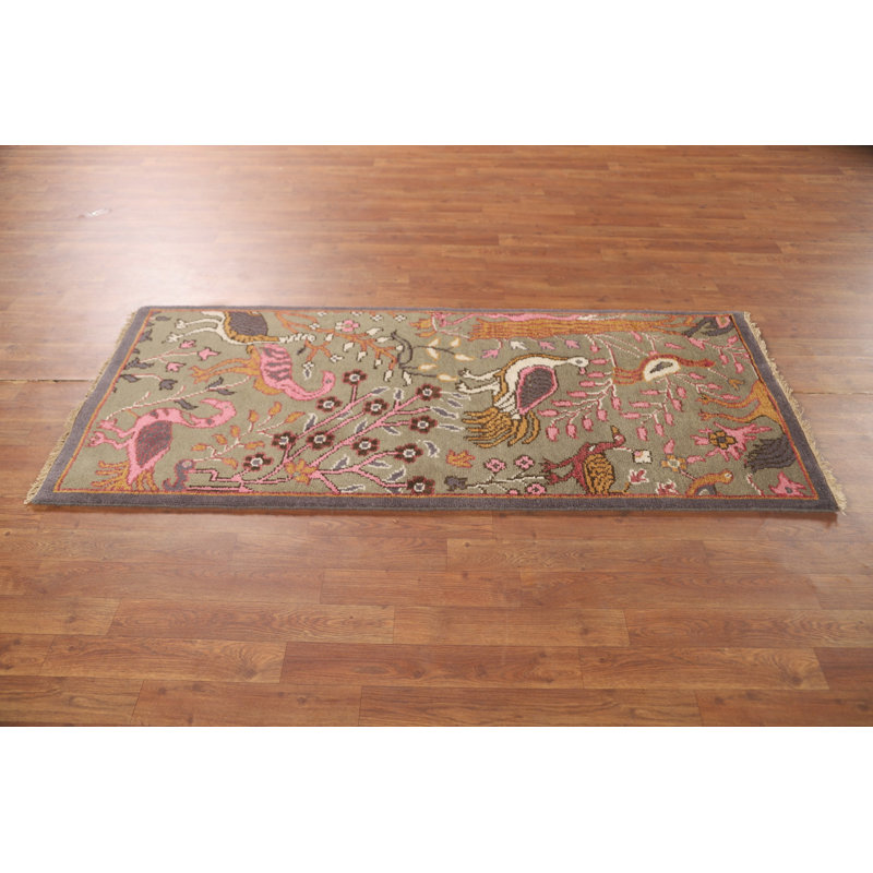 Tapis oriental fait à la main à motif animalier 3 x 6 Ziegler