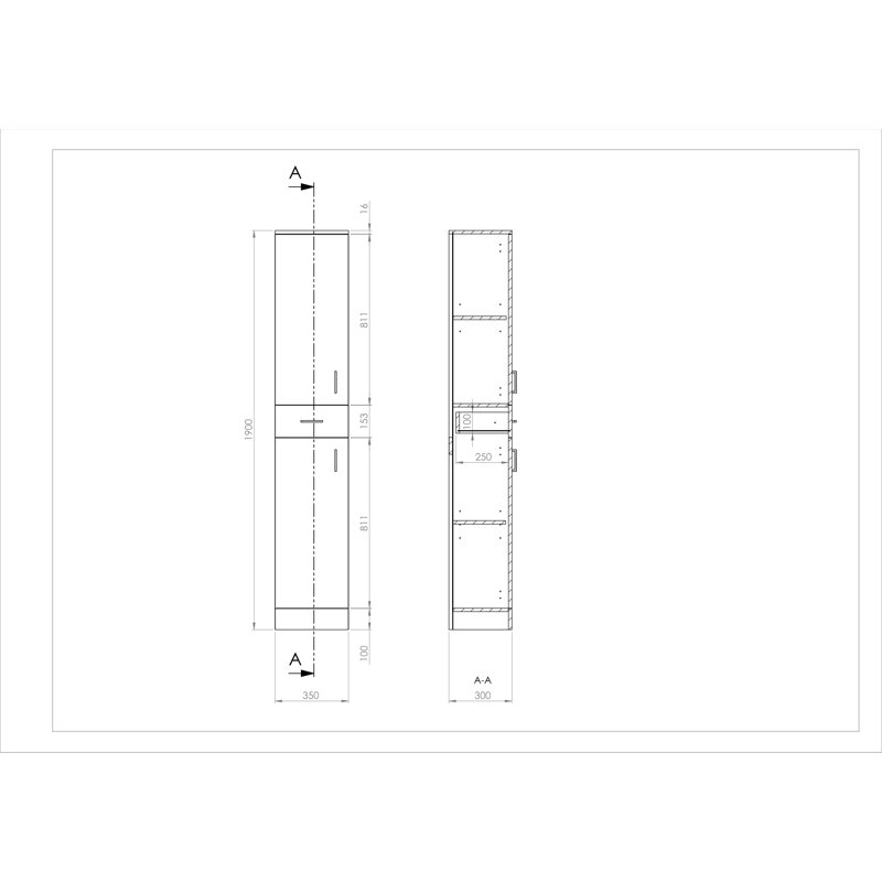 Mars Linen Cabinet, 190cm H x 35cm W x 30cm D