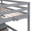 Lit mezzanine gris avec bureau, espace de rangement suffisant, tiroirs et armoires de chargement, et espace-1053818867