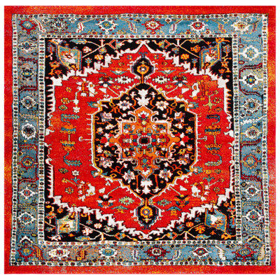 Vintage Hamadan 266 Area Rug In Red / Blue