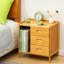 Table de chevet en bois massif avec 3 tiroirs coulissants Okley