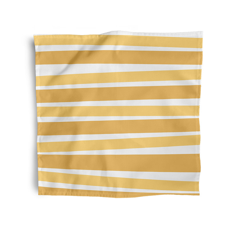 Laurencho Polyester Striped Square Napkin, Yellow