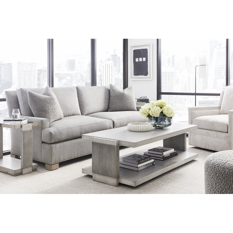 Axis Glass End Table, Dove Gray