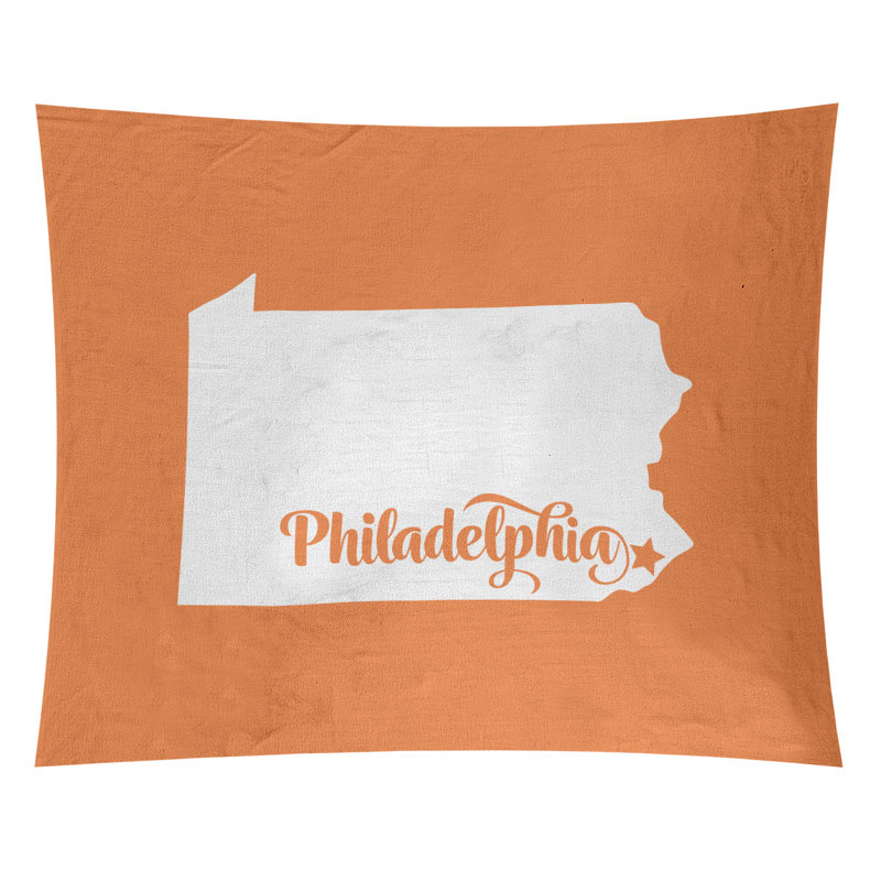 Tapisserie de Philadelphie, Pennsylvanie, H 88 po x l 104 po, Orange